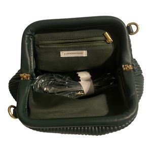 Anthropologie Forest Green Clamshell Clutch